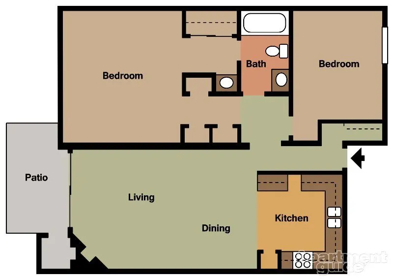 Crown Point 2 bedroom, 1 bath